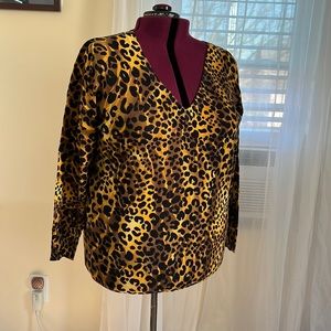 Like New | Lane Bryant Leopard V-Neck Sweater | 22/24